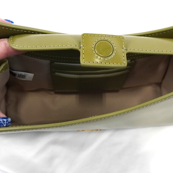 Marc Jacobs The Glam Claw Slip Leather Top Handle Shoulder Bag In Reed Green - Picture 8 of 15